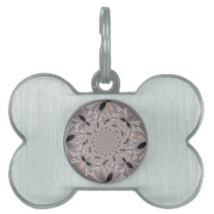 Placa Para Mascotas Bonito kaleidoscopio gris de ceniza sin fisuras
