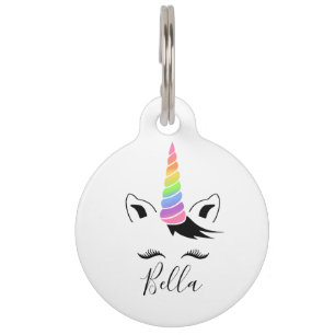 Placa Para Mascotas Bonito Pastel Unicorn
