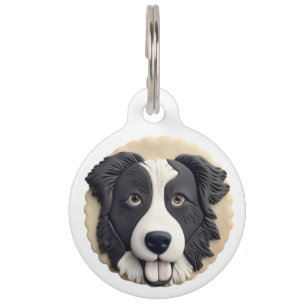 Placa Para Mascotas Borde de Perro Collie 3D inspirado