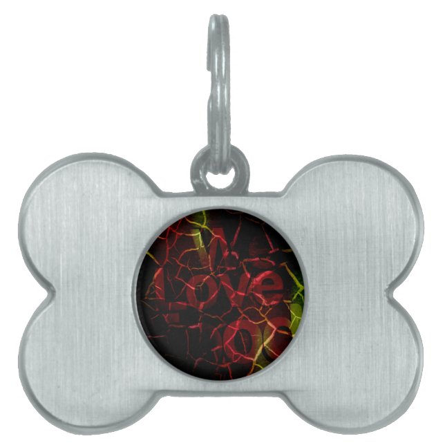 Placa Para Mascotas Bordes fracturados, corazón fuerte: amor inquebran (Frente)