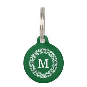 Placa Para Mascotas Bosque Gr Whats Griego Key Rnd Frame Monograma Ini