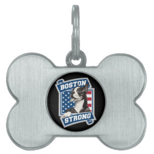 Placa Para Mascotas BOSTON FUERTE estilo TERRIER escudo