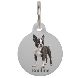 Placa Para Mascotas Boston Terrier Personalizado