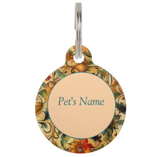 Placa Para Mascotas Botánica de la Edad de Oro