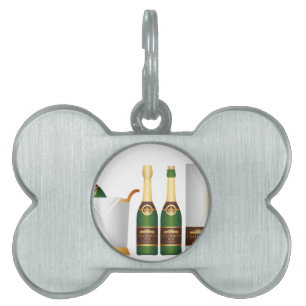 Placa Para Mascotas botellas de champán