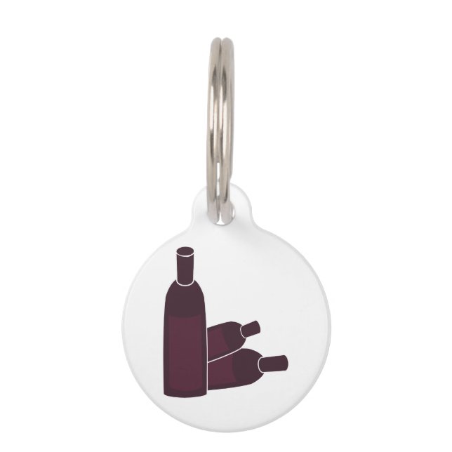 Placa Para Mascotas Botellas de vino (Anverso)