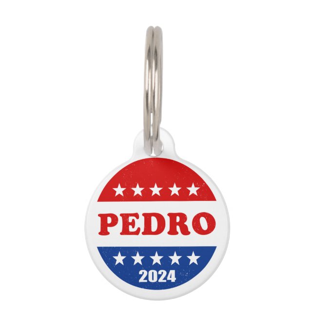 Placa Para Mascotas Botón Pedro Voter Elecciones 2024 Estados Unidos (Anverso)