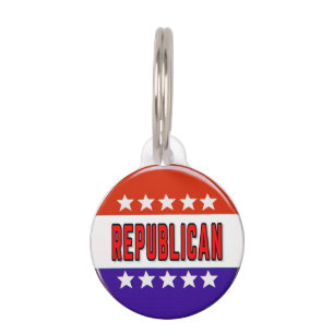 Placa Para Mascotas Botón Republicano