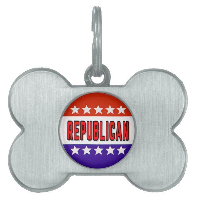 Placa Para Mascotas Botón Republicano (Frente)