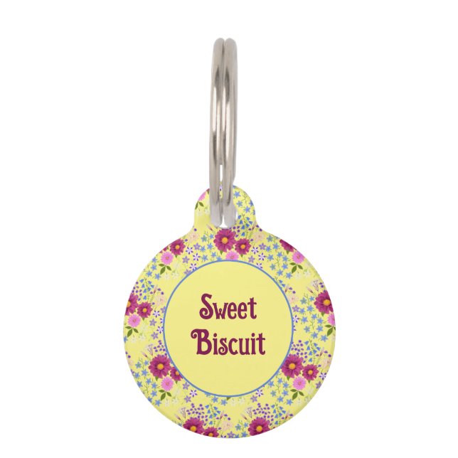 Placa Para Mascotas Bouquet de flores con Dahlia (Anverso)