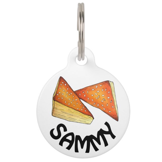 Placa Para Mascotas Bourekas Sabrosa Pasta Comida Israelí Gastronomía  (Anverso)