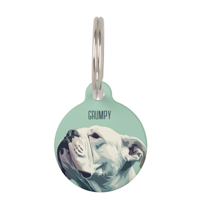 Placa Para Mascotas Boxer Blanco (Anverso)
