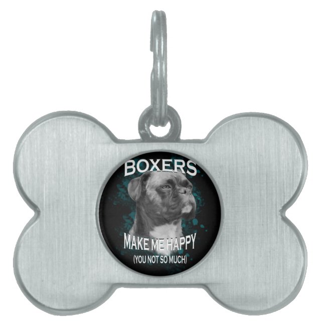 Placa Para Mascotas Boxer Dog Animal Aovers Art Textos (Frente)