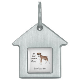 Placa Para Mascotas Boxer Dog Mi mejor amigo Personalizado Dog House N