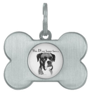 Placa Para Mascotas Boxer Happy Face