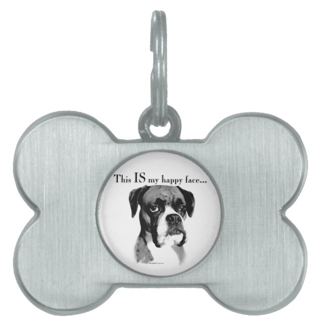 Placa Para Mascotas Boxer Happy Face (Frente)
