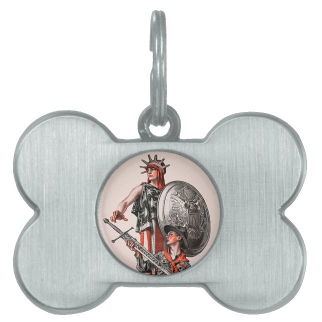 Placa Para Mascotas Boy scout y libertad (Frente)