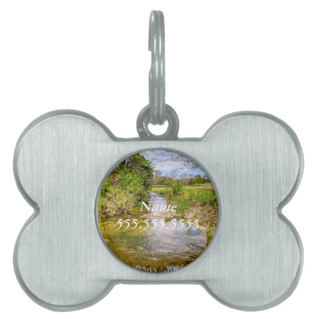 Placa Para Mascotas Branson Fall Creek Stream (Frente)