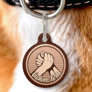 Placa Para Mascotas Brazo de lucha Bronce
