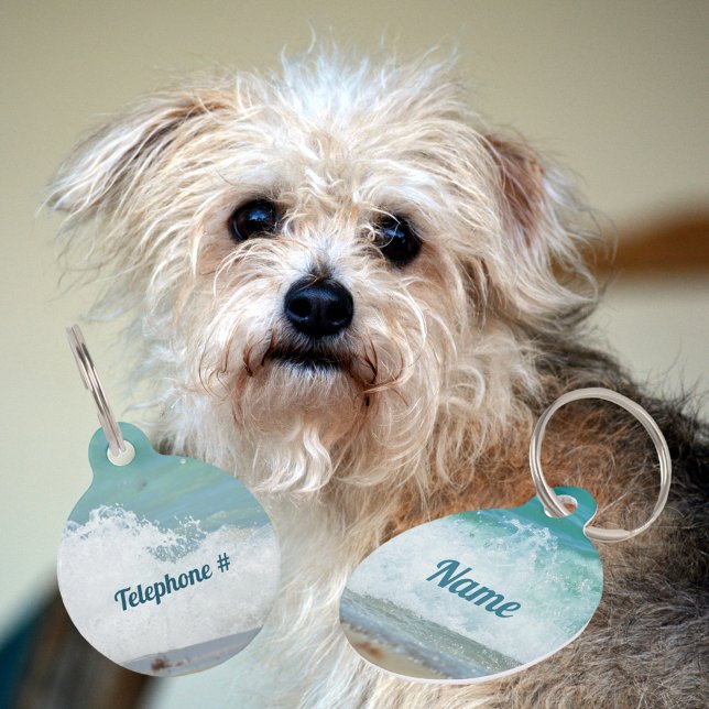 Placa Para Mascotas Breaking Wave Beach (Subido por el creador)