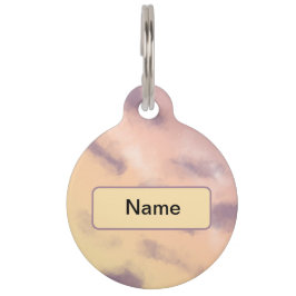 Placa Para Mascotas Brillante mañana Pastel Sunrise Sky con nubes