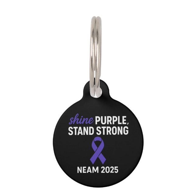 Placa Para Mascotas Brillante Púrpura Sólida Epilepsia de NEAM 2025 (Anverso)