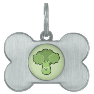 Placa Para Mascotas Bróculi de Kawaii