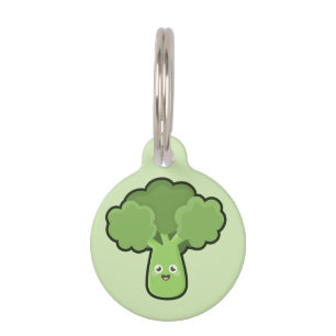 Placa Para Mascotas Bróculi de Kawaii
