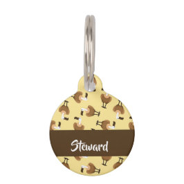 Placa Para Mascotas Brown griffon vulture bird pattern