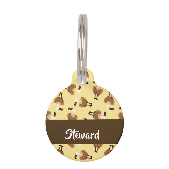 Placa Para Mascotas Brown griffon vulture bird pattern (Anverso)