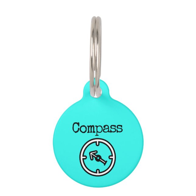 Placa Para Mascotas Brújula (Anverso)