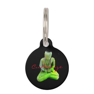 Placa Para Mascotas Buda verde cubierto de musgo Thunder_Cove
