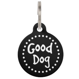 Placa Para Mascotas Buen personalizado blanco y negro del perro