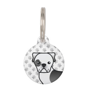 Placa Para Mascotas Bulldog Americano Cuyas Piebald Negro Dibujo Anima