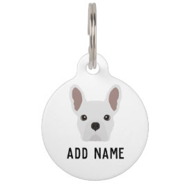 Placa Para Mascotas Bulldog blanco francés
