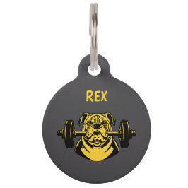 Placa Para Mascotas Bulldog con barra