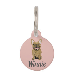 Placa Para Mascotas Bulldog Francés beige