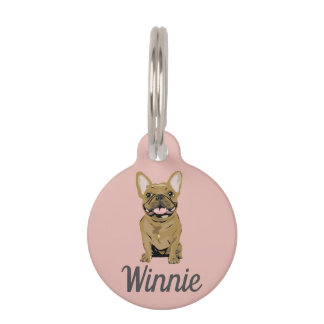Placa Para Mascotas Bulldog Francés beige