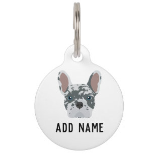 Placa Para Mascotas Bulldog francés Blue Merle
