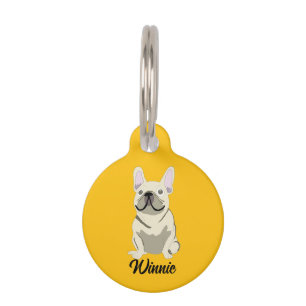 Placa Para Mascotas Bulldog Francés Crema