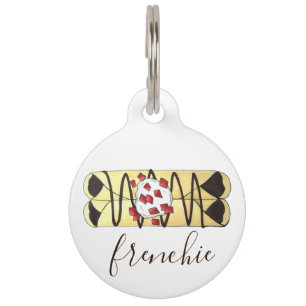 Placa Para Mascotas Bulldog francés Crepe de postre crepe de comida fr