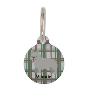 Placa Para Mascotas Bulldog Francés Gris, Cuadros de Navidad