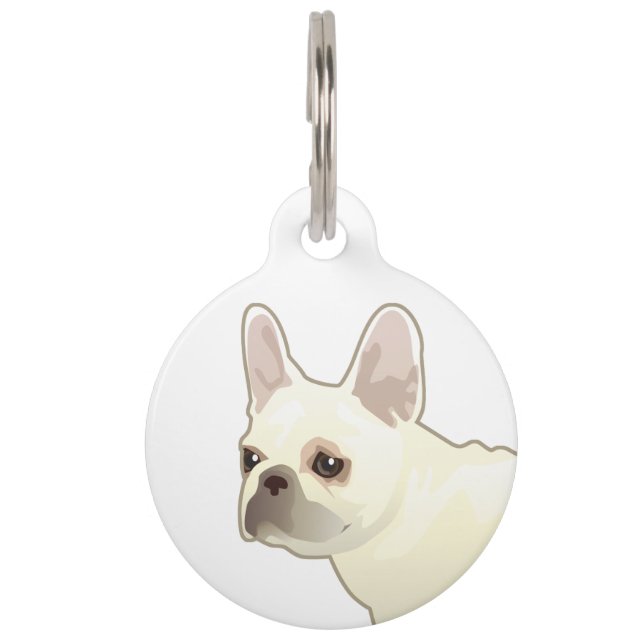 Placa Para Mascotas Bulldog francés Raza de Perro Ilustracion Silhouet (Anverso)