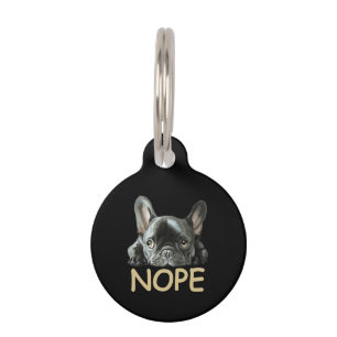 Placa Para Mascotas Bulldog Francés   Regalos de Frenchie Nope
