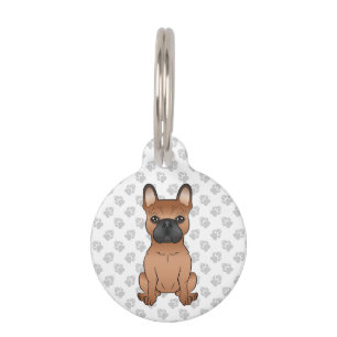 Placa Para Mascotas Bulldog Francés Rojo / Información de Perros y Mas