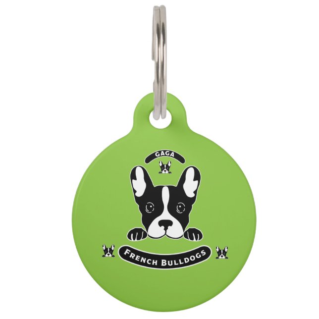 Placa Para Mascotas Bulldoges franceses - Sherpa Blank de cuatro amigo (Anverso)