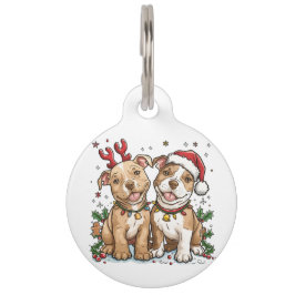 Placa Para Mascotas Bulldoges navidades