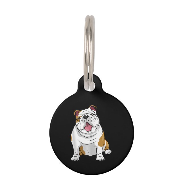 Placa Para Mascotas Bulldogs Ingleses Impresionantes Cachorros de Bull (Anverso)