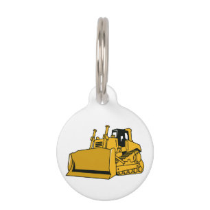 Placa Para Mascotas Bulldozer