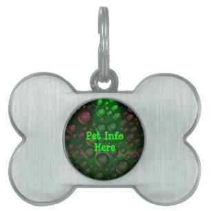 Placa Para Mascotas Burbujas en ascenso (Verde y Rojo)
